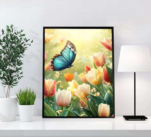 5D Diamond Painting Mariposa Diamond Painting Adultos Flor, DIY Pintura Diamante Manualidades Adultos y Niños, Kit Completo Cristal Pintura De Diamante, Para Decoración Hogar, Regalos 100x135cm MX4-7Y