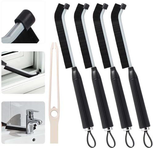 Blendura Spazzola Pulizia Fessure 4 pezzi, Spazzola per Fughe Piastrelle Ultra Sottili da 3 mm con Manico Ergonomico Spazzole per Pulire Fughe Per Bagno, Doccia, Cucina, Lavandino, Piastrelle