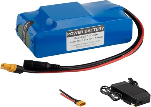 Batería De Bicicleta Eléctrica 24 V 6 Ah Batería De Iones De Litio Bicicleta Eléctrica De Litio Con Cargador 200 W 250 W 300 W 350 W 400 W 500 W Se Puede Utilizar Para Scooters 24V 6Ah,XT60