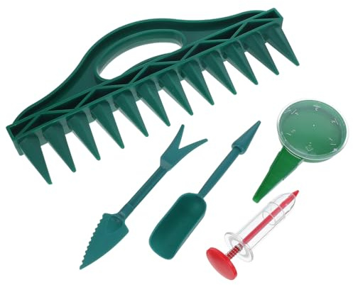 VANZACK Sämaschine Pflanzhilfe Satz für Garten Gemüse Kleiner Handwerkzeug mit Ergonomischem Griff Saatlochbohrer und Verstellbarem Saatabstand für Effiziente Aussaat Kleinen Flächen