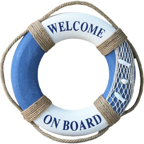 BEAHING Anello salvagente da 16 Pollici, Anello da Nuoto in Schiuma sospeso in Stile mediterraneo, Galleggiante Leggero per Piscina, Fiume, Mare