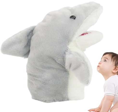 Shark Handpuppe - Cartoon Shark Sock Puppete, Soft Interactive Storytelling Handschuhspielzeug, Niedliche Meerestierpuppe | Nettes Theaterparty Prop Geschenk für Kinder Mädchen Klassenzimmer