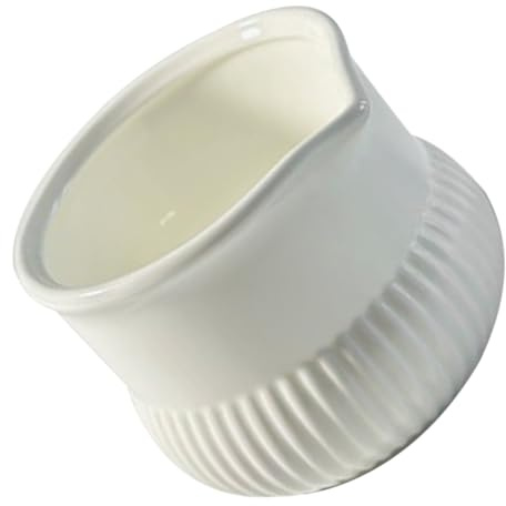TOPBATHY Brocca per Panna in Ceramica Bianca Mini, Contenitore Versatile Becco per Versare, Brocca Piccola per Latte e Salse Adatta a Casa e Bar