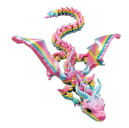 Yistoi 3D-tryckt drake med vingar, speciell form, mycket dekorativ | Drakleksak, 3D-tryckta djur, för att dekorera hemmet eller kontoret, som present till vänner