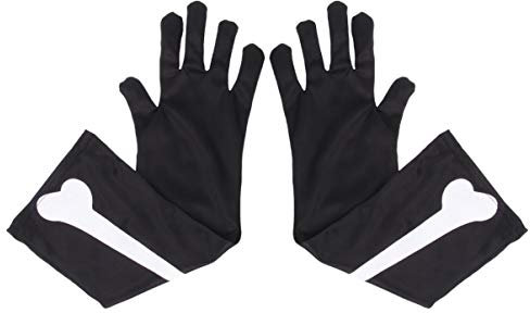PRETYZOOM Lange Halloween-handschuhe Für Herren Skelett-handschuhe Mit Totenkopf-design Schwarze Handschuhe Mit Knochenprint Für Cosplay Und Partys