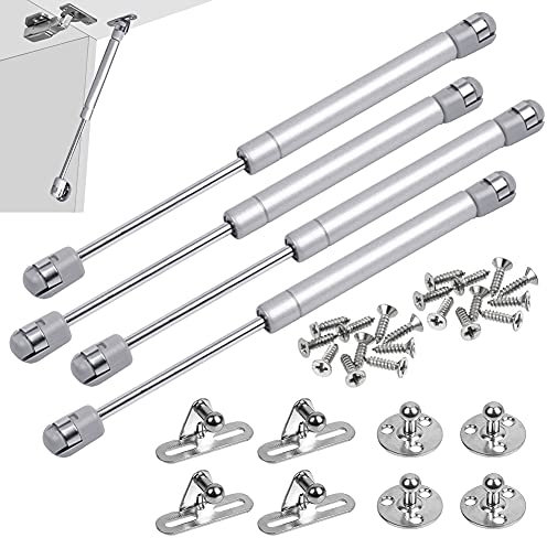 Cilindros de gas,4 piezas de cilindros de gas hidráulicos,cilindros de gas del gabinete,puertas de muebles para levantar puertas de gabinete son bisagras de amortiguador, 100N/10kg,longitud de 268 mm