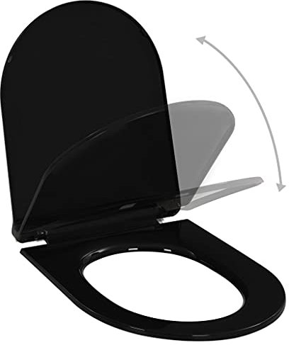 Toilettensitz mit Absenkautomatik und Quick-Release-Design - Erwachsene Toilettendeckel - Klobrille Deckel - Toilettendeckel - Wc-Sitz 46 x 36,5 cm Polypropylen