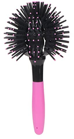 ANGGREK Pettine 3D per Capelli Ricci Spazzola Rotonda Resistente a Alta Temperatura, Sfera Massaggiante a 360°