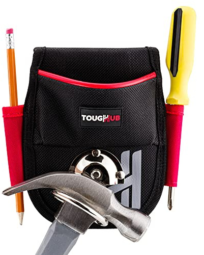 ToughHub Work Tool Belt Pouch, Hammer Holder, Drill Holster - Tool Apron for Electricians, Gardeners, Carpenters, Builders (Complete Tool Belt) (Hammer Holder)