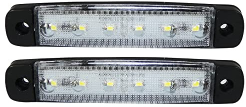 2 Pcs 12V Led White Clear Side Front Cab Marker Light Lamp Truck Trailer Lorry
