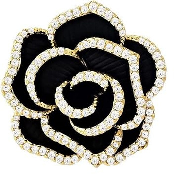 EMEGCY Rosen-Brosche für Frauen, Strass-Rosen-Brosche, Emaille, Rosen-Brosche, vergoldete Rose, Anstecknadel, Schmuck, Valentinstag, Geburtstag, Geschenk für Ehefrau, Mutter, Mädchen, Kupfer, Basis