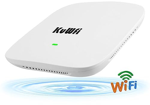 KuWFi Gigabit Wireless Access Point, AX1800 WiFi 6 Access Point, Business-WLAN-Lösung | 2 x 1G LAN Ports | OFDMA | Nahtloses Roaming & MU-MIMO | Cloud Access & Web UI | 802.11ax | 48V PoE &12V DC