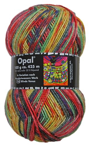 Frida's Wollhaus Opal 100 g Hundertwasser Sockenwolle 4-fach Strümpfe Socken Stricken 24 Farben (3206 | Blinde Venus)