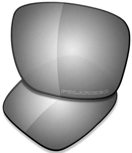 Saucer Verres et plaquettes de nez de rechange pour lunettes de soleil Oakley Latch Alpha OO4128, Haute défense - Métal chromé polarisé, taille unique