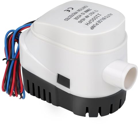 DBREAKS 12V Pompa di Sentina Automatica 1100GPH/ 70LPM, Nero, per Barche | Barca Pompa di Sentina con Galleggiante, Sommergibile Pompa Elettrica dell'Acqua, Silenziosa Pompa Acqua per Barche, Stagni
