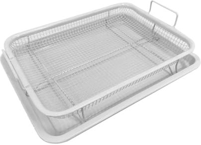 Teglia da forno in rame, teglia for friggere l'olio, teglia da forno in acciaio inox antiaderente, cestino for patatine fritte, teglia da forno, griglia a maglie quadrate, scolapasta for friggere(DD)