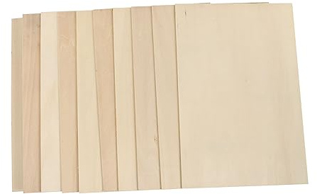 SEWACC 10piezas Madera De Tilo Para Manualidades Tablero De Contrachapado Para Pintura y Pirógrafo