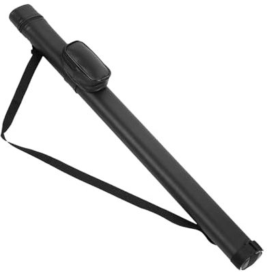 YXINAER Billardqueue Tasche Professionelle Billard-Queue-Tasche, 1/2 Billard-Tragetaschen, Verstellbarer Riemen, Schutzhalter, PU-Leder, Snooker-Queue-Aufbewahrungstasche