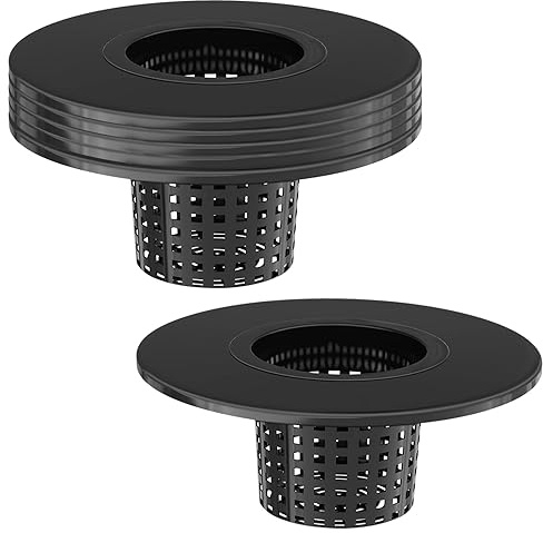 Lykvrii Paquete de 6 macetas de red de 6 pulgadas para 5 galones, tapas hidropónicas 2 en 1 de labio ancho, cestas hidropónicas DWC, tapa de maceta de red para 5 y 3.5 galones, color negro