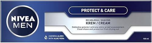 NIVEA MEN Protect & Care Schützende Rasiercreme für Männer 100ml (Packung mit 5)