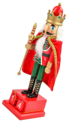 Cabilock 2 Piezas Calendario De Cascanueces Luces Navideñas Retro Adorno Colgante De Navidad Hombre Guirnalda Inflable Fiesta Explotar Cascanueces De Navidad Exterior Adviento Madera Rojo