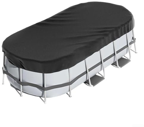 Cubierta ovalada para piscina, rectangular, hecha de tela Oxford 210D para piscina sobre el suelo, cubierta aislante impermeable que se adapta a formas ovaladas (8 x 14 pies)
