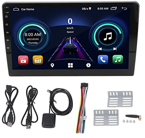 Qqmora Reproductor de CD de DVD de Navegación de Automóviles Universal de 10 Pulgadas, Receptor de Audio 5.0, Reproductor Estéreo Multimedia para el 10.1 con Función GPS
