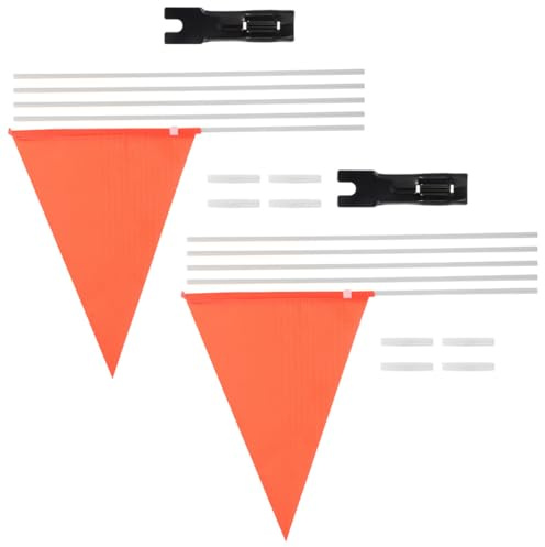 EXAOMBLE 2 Sätze Fahrrad Sicherheitsflagge Orange Verstellbare Fahne für Fahrräder Anhänger und Scooter Robust und Wetterbeständig Einfach zu Montieren Transportieren