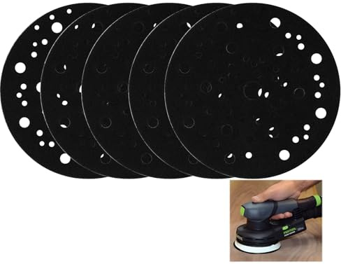 5 Piezas Almohadillas Protectoras para Discos de Lijado, Diámetro 150mm, 67 Agujeros, Compatible con Sistemas de Cierre Adhesivo,para Extender la Vida Útil de los Discos (5pcs-Ø 150mm 67-agujeros)
