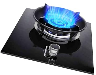 Gas Cooktop Stove,5.2KW Rated Power,1 Burners Hob,Glass Top Wok Burner,Automatic Ignition Dials,for Camping Offices(LPG)