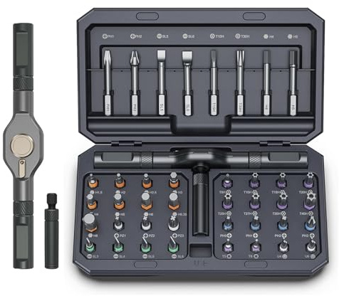 Professional Ratchet Screwdriver Set, 42 Pieces Magnetic Driver Kit with Rotatable Head & Storage Case, Ideal for Home DIY, Bicycle Maintenance, Computer, Toy & Appliance Repair