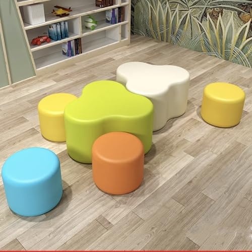 MPLFHSYOS Modular Cube Ottoman Set Soft PU Leather Seating Group For Lobby, Library Classroom, Daycare Flexible Arrangement Schools Training Centers(C)