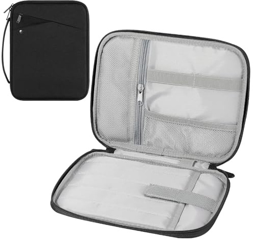 MoKo 7-8 Zoll Gepolsterte Tablet-Tasche mit Griff | Passt für Tablet-Tasche passt für iPad mini A17 Pro 8,3 Zoll, iPad mini 6 8,3 Zoll und iPad mini 5 7,9 Zoll, Schwarz