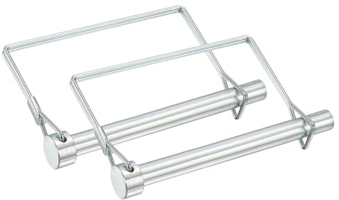 PATIKIL 2 Pcs Perno Di Aggancio Per Rimorchio 3/8 x 3.9 (10mm x 100mm) Fermo Di Sicurezza A Filo Clip Di Blocco Ad Arco Con Anello Per Rimorchi Agricoli Macchine Da Giardino E Carri
