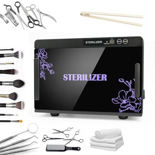 TECKZOON 12L UV Desinfektionsschrank, 160W Nagelwerkzeuge Sterilisator mit Trocknungsfunktion, Schnell 75 °C Heißlufttrocknung, Touch-Steuerung & Timer, ideal für Nagelstudio, Friseursalon & Spa