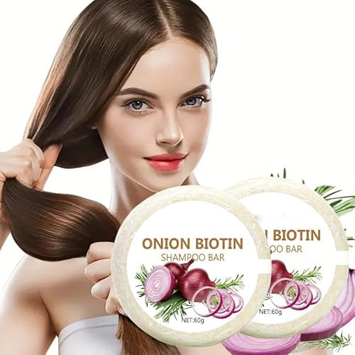 Onion Biotin Shampoo Bar,Oignon Romarins Shampooing Savon, Nourrissants Purifiants Oignon Biotine Shampooings Savon, Hydratant Oignons Shampooing Romarins Cheveux Savons Barres