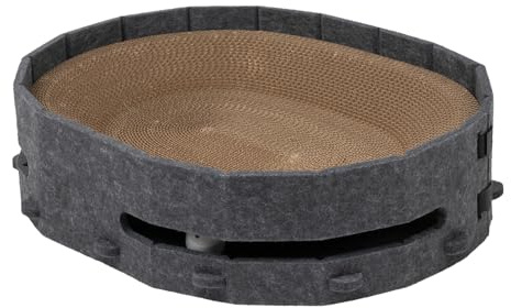 Blocco Gratta Per Gatti – Carta Ondulata, Gratta Per Gatti In Fibra Di Poliestere, Tavola Reversibile Per Interni | Giocattoli Rilassanti Per Animali Domestici Con Campane