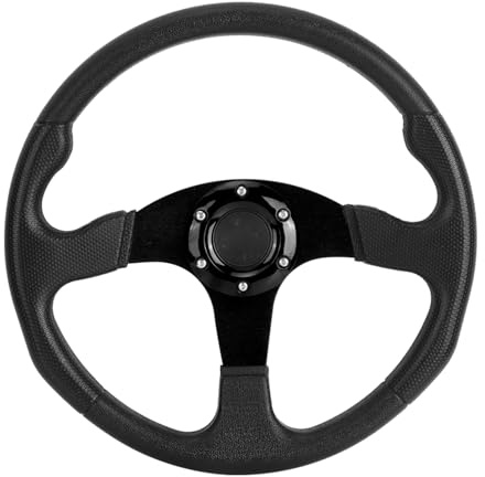 Cocoarm 350mm Racing Car Sport Steering Wheel Aluminum Alloy Deep Dish for Drifting and Modifications (Black)