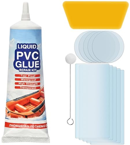 Kit Riparazione Materasso Gonfiabile, Kit Riparazione Piscina, Adesivo in Vinile per Materassi ad Aria, Adatto per Materassi ad Aria, Letto Gonfiabile, Salvagenti e Kayak (50 ml)