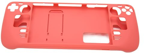 ZJchao Skin Stream Clear [2024 Upgrade]Kickstand Case for Steam Deck - Full, Ergonomic Design, Hands- Stand - Compatible with Steam Deck Accessories (Red)