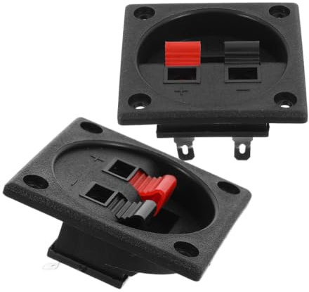 HEANUJJ Connettori in ABS e Lega di Zinco 2 Pezzi per Casse Acustiche Terminali a Molla a Doppio Livello, Morsettiera Quadrata per Home Theater e Sistemi Audio
