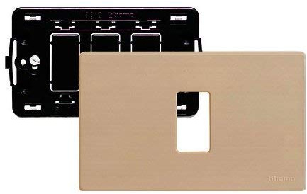 Bticino S503/11RS - Placa para punto de luz, serie Magic, placa rectangular de resina, robusta y fiable, 1 módulo, acabado color marfil