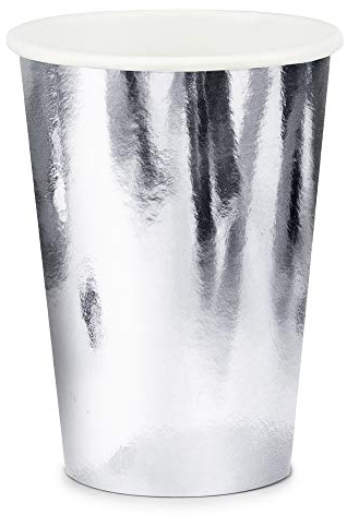 DekoHaus Lot de 24 gobelets jetables en papier argenté de 220 ml