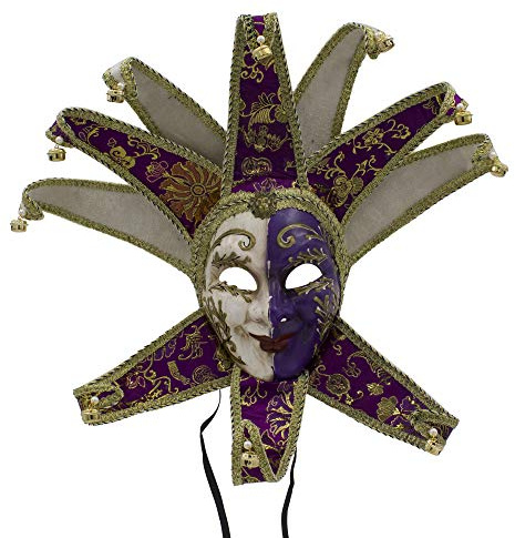Máscara Veneciana del Bufón de Modelo Vintage para Carnaval Halloween Navidad Cosplay Fiesta Bola de Fantasía
