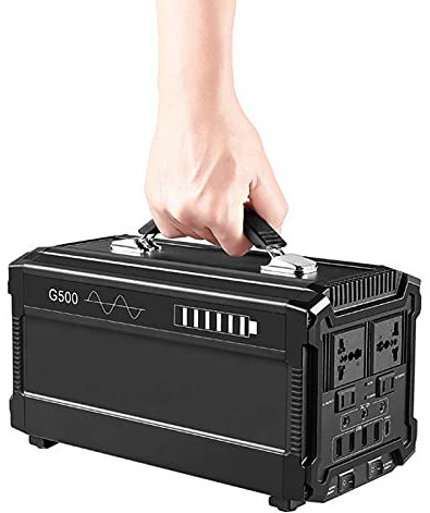 AIZYR Central Eléctrica Portátil De 220V 500W, UPS Generador Solar 120000Mah 444WH con Panel Solar para Viajes De Acampada Al Aire Libre (Onda Sinusoidal Pura)