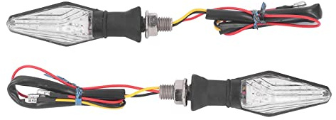 Akozon Indicatore di Direzione Universale per Moto, Indicatore di Direzione per Moto da 2 Pezzi 12V Indicatori LED Gialli Gialli a Doppia Faccia Neri