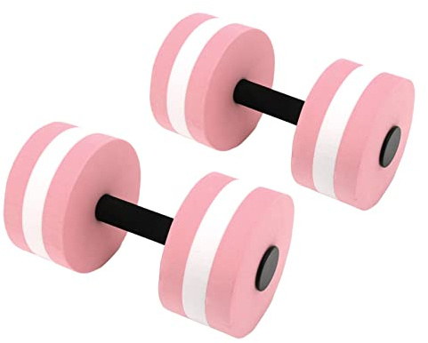 Srum Water Dumbbells, 2 Pcs Environmentally Friendly Eva Foam Lightweight Aquatic Exercise Dumbells Provides Resistance Pool Dumbbells for Water Aerobics Aqua Pool Fitness(Pink)