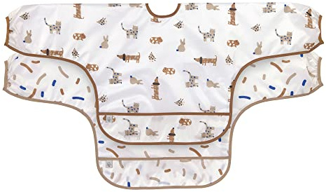 Lässig Baby Long Sleeve Bib Set (2 pcs.) para atar en el protector de captura/babero de manga larga Little Mateys blue