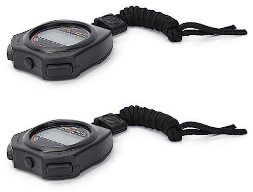 KIMISS Multifunktionale Digitale LCD-Handheld-2-teilige Sport-Stoppuhr mit Timer für Rennen, Laufen mit Alarm, Großem Display, Kompassfunktion und G13-Batterie Im Lieferumfang Enthalten