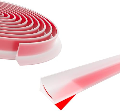 HERKINDNESS Guarnizione Doccia, 1m Barriera Doccia Ferma Acqua, Trasparente Barriera Doccia Ferma Acqua, Tagliabile Guarnizioni Doccia, per Piani di Lavoro di Cucine, Lavelli, Davanzali di Finestre